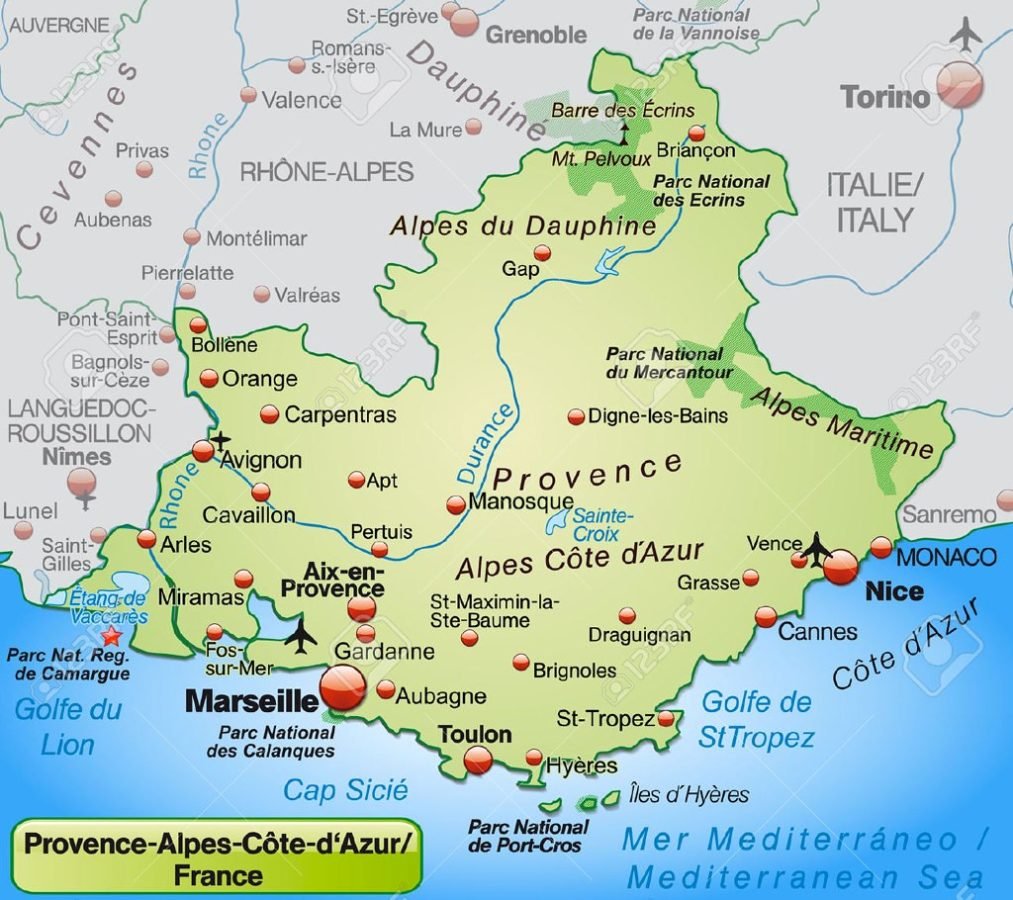Map of Provence and French Riviera, Undated